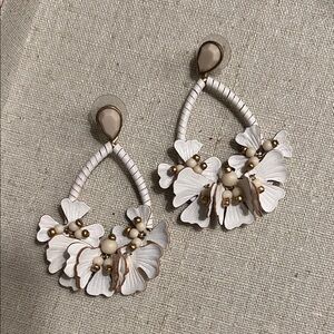 Cream, gold and white leather and beaded earrings from Stella & Dot